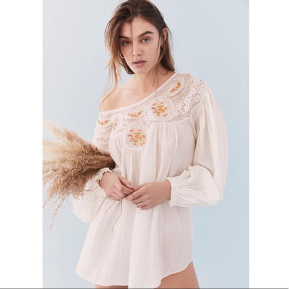 Free People Tops - Free People Secret Garden Blouse.Ivory